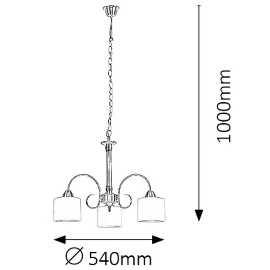 Rabalux - Chandelier 3xE27/60W/230V bronze