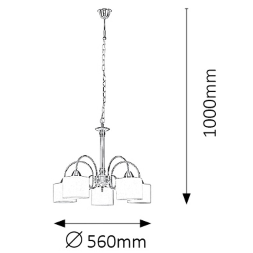 Rabalux 7276 - Chandelier EDITH 5xE27/60W/230V bronze