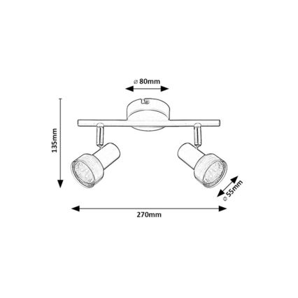 Rabalux - Ceiling spotlight 2xGU10/50W/230V