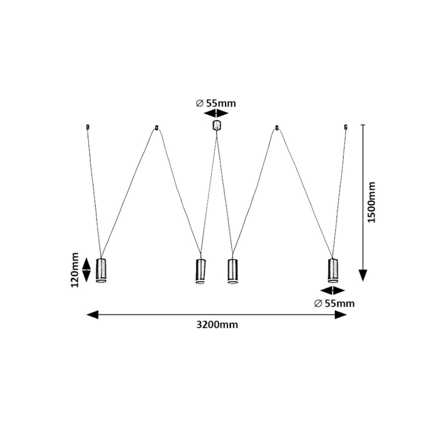 Rabalux - Chandelier on a string 4xGU10/5W/230V spider