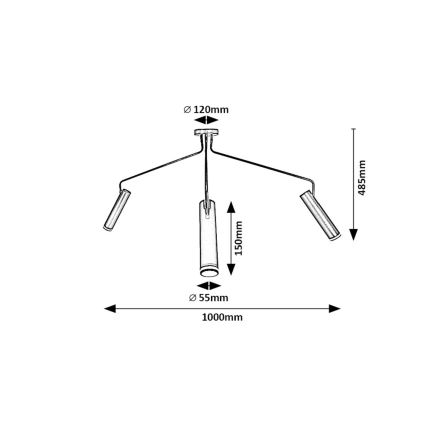 Rabalux - Surface-mounted chandelier 3xGU10/35W/230V