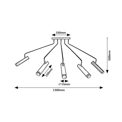 Rabalux - Surface-mounted chandelier 5xGU10/35W/230V