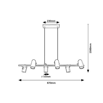 Rabalux - Chandelier on a string 6xGU10/25W/230V