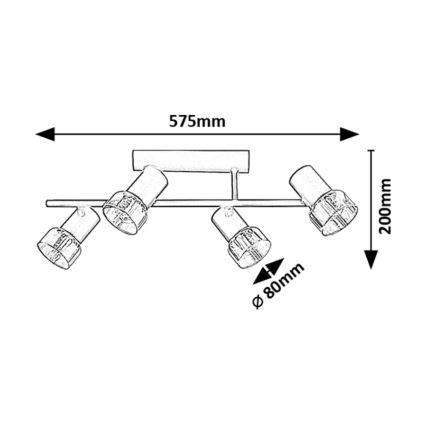 Rabalux - Surface-mounted chandelier 4xE14/15W/230V