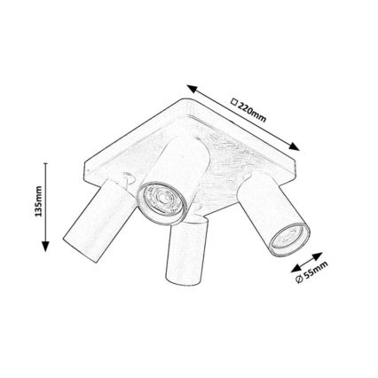 Rabalux - 4xGU10/7W/230V Spotlight, Black