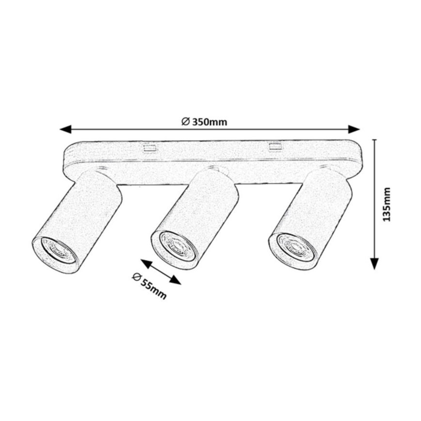 Rabalux - 3x GU10 Spotlight 7W/230V White