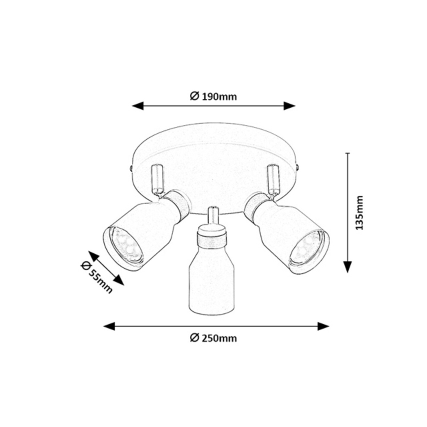 Rabalux - 3x GU10 Spotlight, 15W, 230V