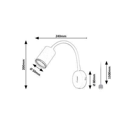 Rabalux - Wall-mounted spotlight 1xGU10/15W/230V white