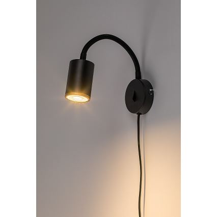 Rabalux - Wall-mounted spotlight 1xGU10/15W/230V black