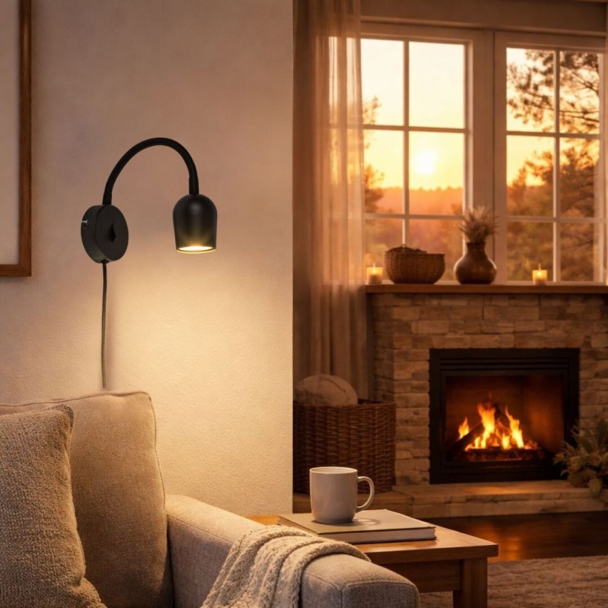 Rabalux - Black wall-mounted spotlight 1x GU10/15W/230V