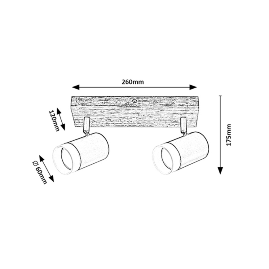 Rabalux - Ceiling spotlight 2xGU10/5W/230V oak