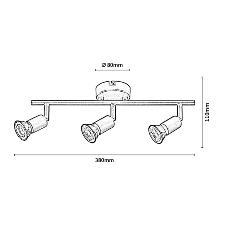 Rabalux - 3x GU10 Spotlight, 25W/230V, Black