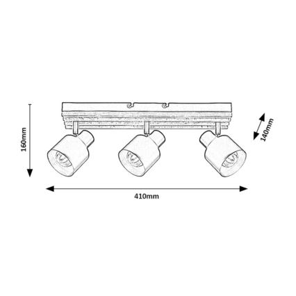 Rabalux - 3x E14 Spotlight 10W/230V