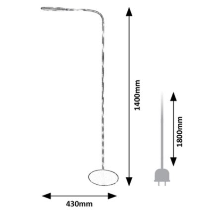 Rabalux - LED Dimmable touch floor lamp LED/10W/230V 3000-6000K black