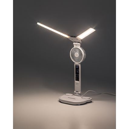 Rabalux - Dimmable LED Desk Lamp with Fan and LED Display, 7W/5V, 3000/4000/6500K