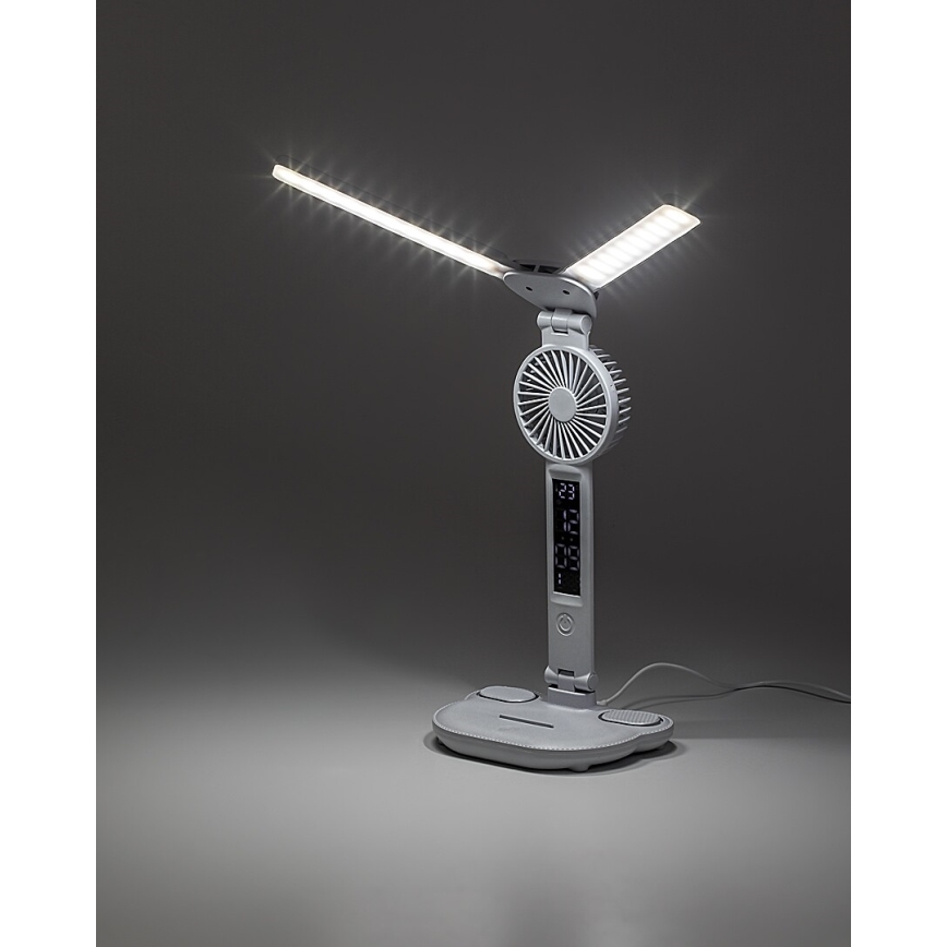 Rabalux - Dimmable LED Desk Lamp with Fan and LED Display, 7W/5V, 3000/4000/6500K