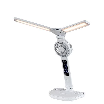 Rabalux - Dimmable LED Desk Lamp with Fan and LED Display, 7W/5V, 3000/4000/6500K