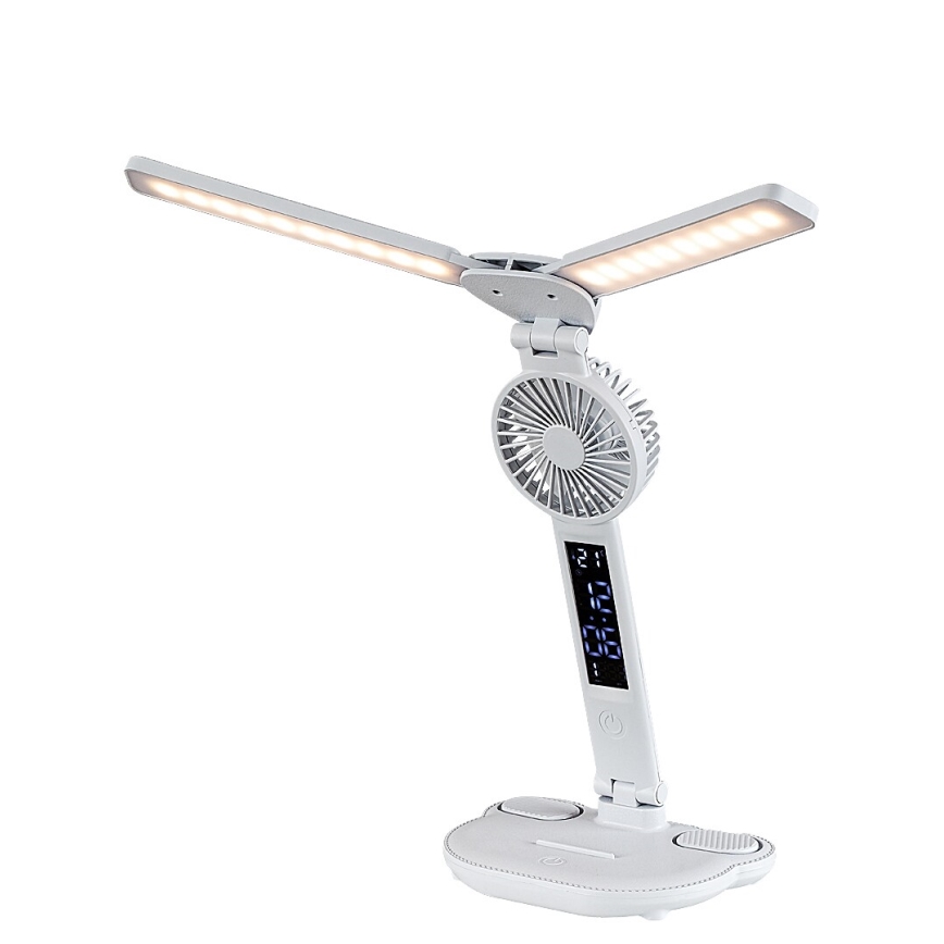 Rabalux - Dimmable LED Desk Lamp with Fan and LED Display, 7W/5V, 3000/4000/6500K