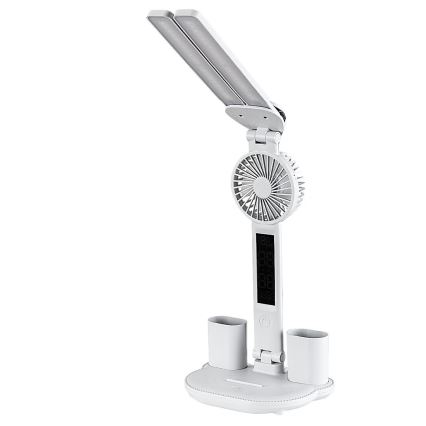 Rabalux - Dimmable LED Desk Lamp with Fan and LED Display, 7W/5V, 3000/4000/6500K