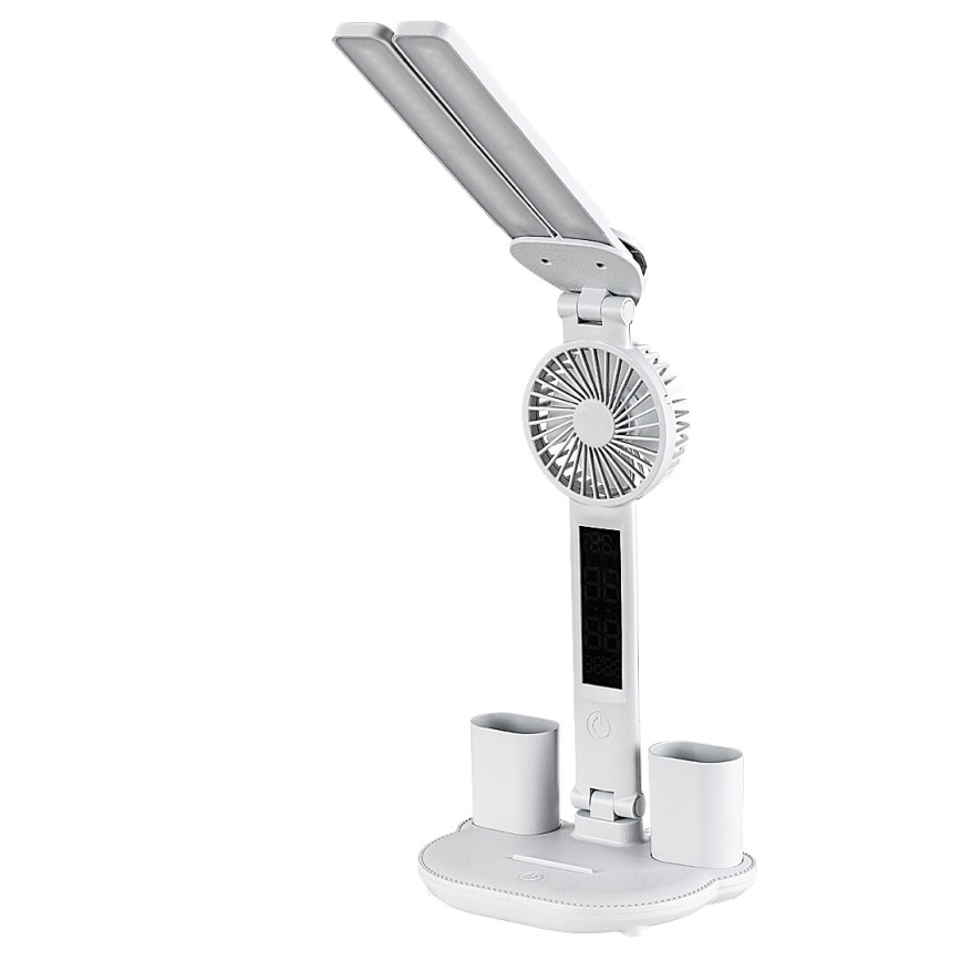 Rabalux - Dimmable LED Desk Lamp with Fan and LED Display, 7W/5V, 3000/4000/6500K