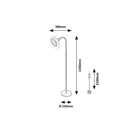 Rabalux - LED Dimmable Floor Lamp with Fan 1xE27/16W/230V 3000-6500K
