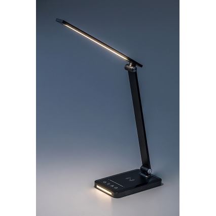 Rabalux 74213 - LED Dimmable flexible table lamp with wireless charging QI and USB LED/5W/5V 3000-6500K