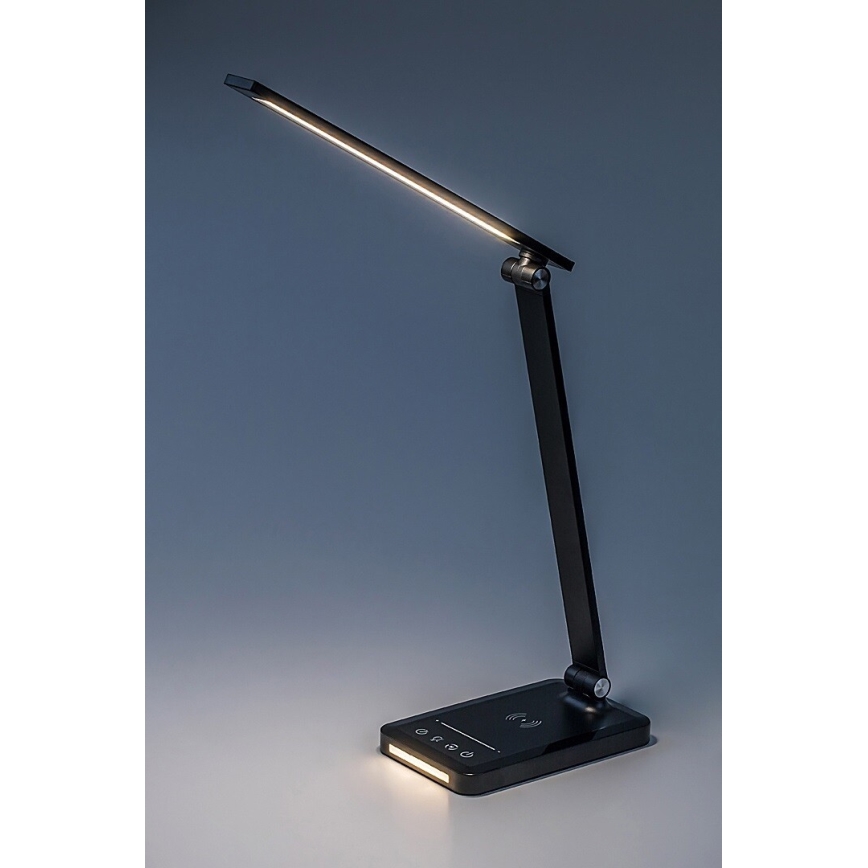 Rabalux 74213 - LED Dimmable flexible table lamp with wireless charging QI and USB LED/5W/5V 3000-6500K