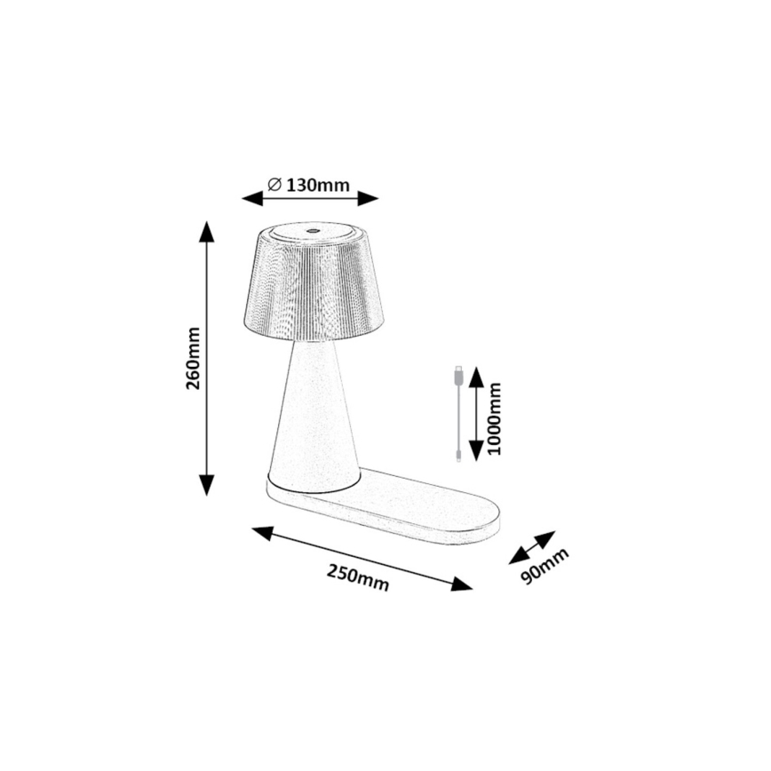 Rabalux - LED Dimmable rechargeable table lamp with wireless charging LED/5W/5V 3000/4000/5000K