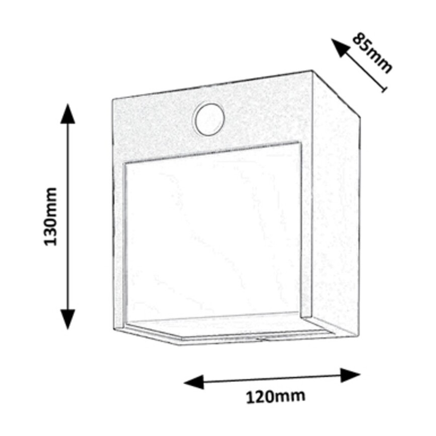 Rabalux - LED Outdoor wall light with a sensor LED/12W/230V black IP44