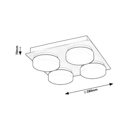 Rabalux - LED Ceiling bathroom light 4xLED/5,2W/230V IP44 black