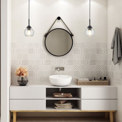 Rabalux - Bathroom chandelier on a string 1xE27/15W/230V black IP44