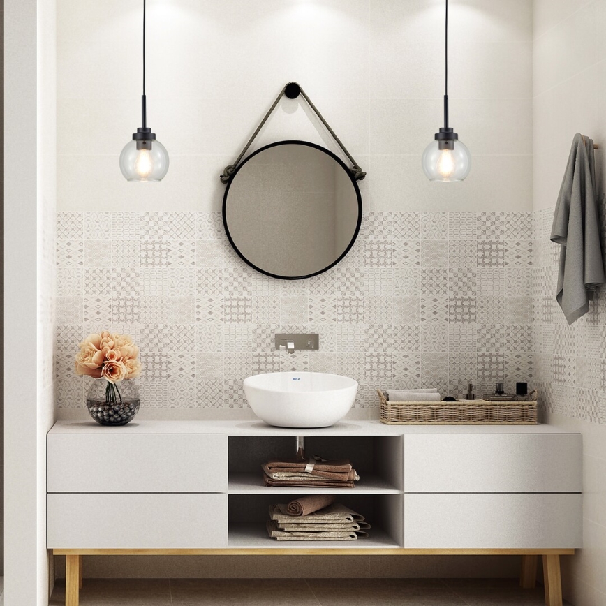 Rabalux - Bathroom chandelier on a string 1xE27/15W/230V black IP44