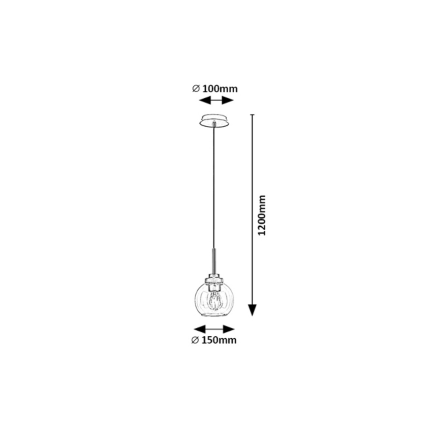 Rabalux - Bathroom chandelier on a string 1xE27/15W/230V black IP44