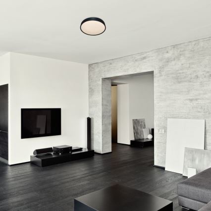 Rabalux - LED Ceiling light with a sensor LED/19W/230V IP44 4000K d. 28,5 cm black