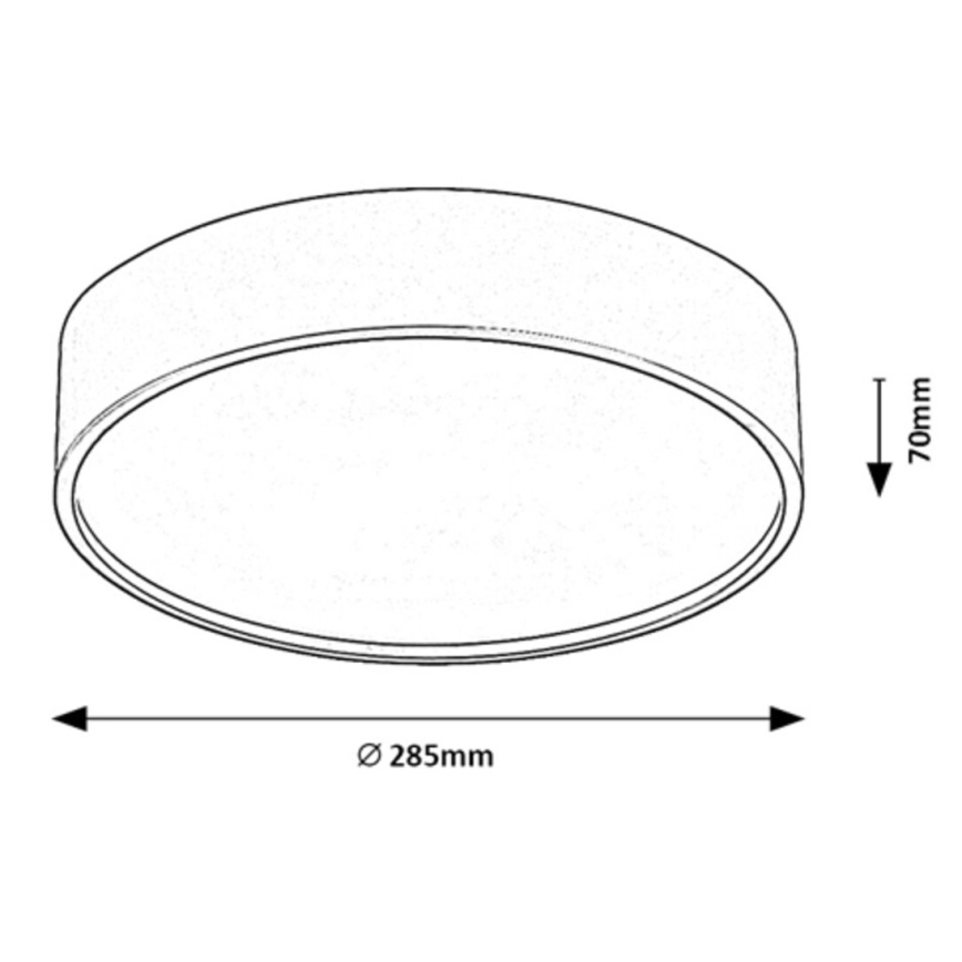 Rabalux - LED Ceiling light with a sensor LED/19W/230V IP44 4000K d. 28,5 cm black