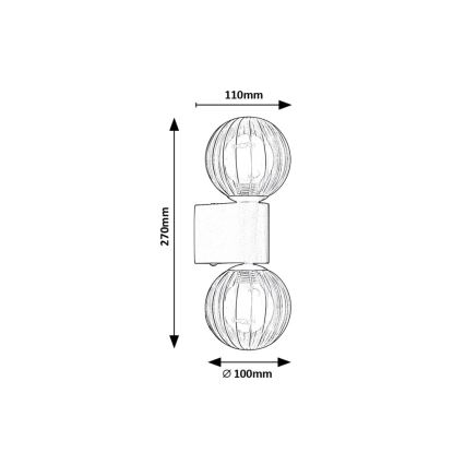 Rabalux - Bathroom wall light 2xG9/3,5W/230V IP44 black