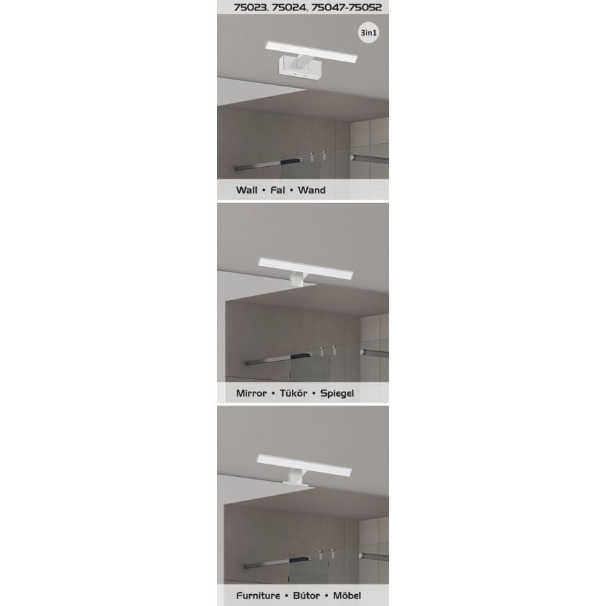 Rabalux - LED Bathroom Mirror Light 6W/230V IP44 30 cm Polished Chrome