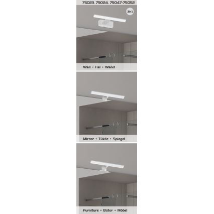 Rabalux - LED Mirror Light for Bathroom, 6W/230V, IP44, 30 cm, Black
