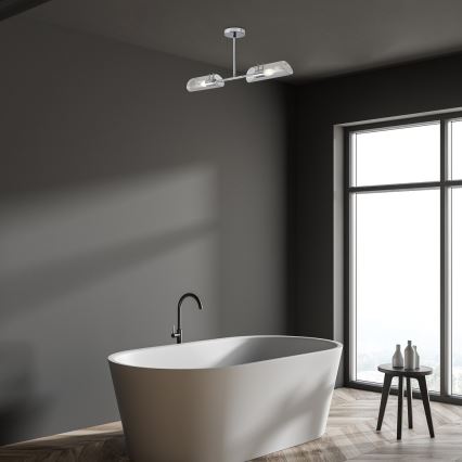 Rabalux - Bathroom chandelier on a pole 2xE14/12W/230V IP44 shiny chrome