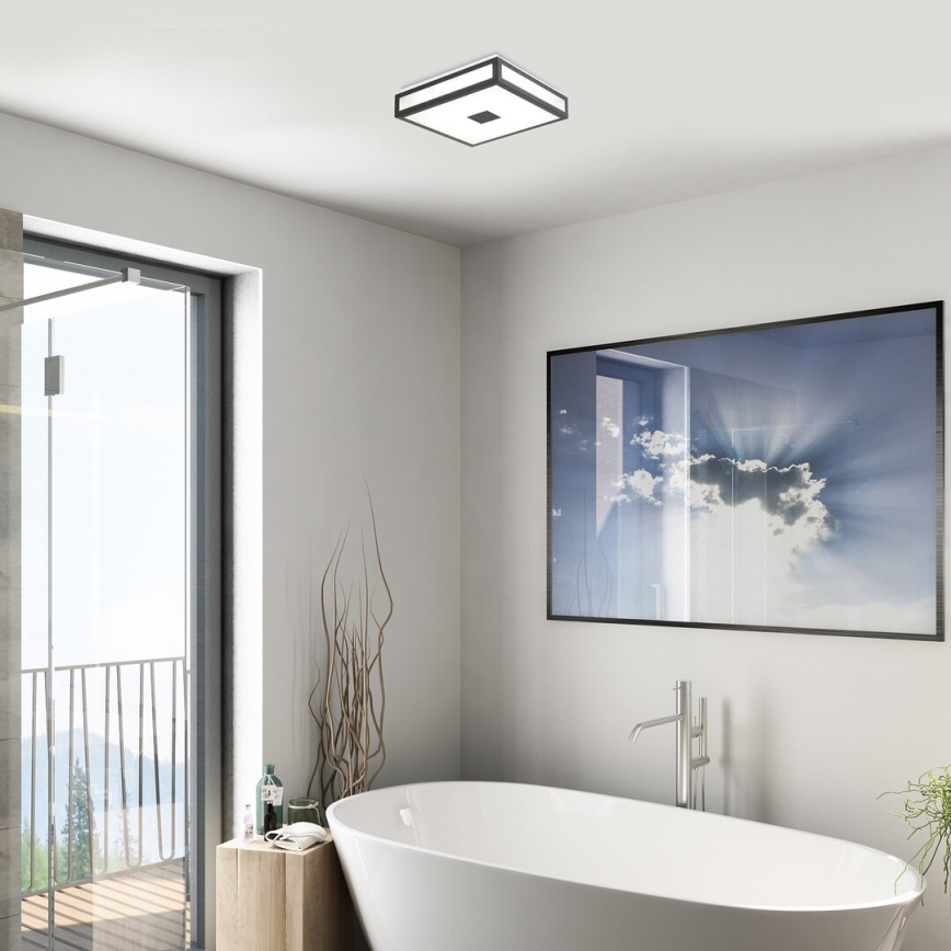 Rabalux - LED Bathroom Ceiling Light LED/18W/230V IP44 Black 30x30 cm