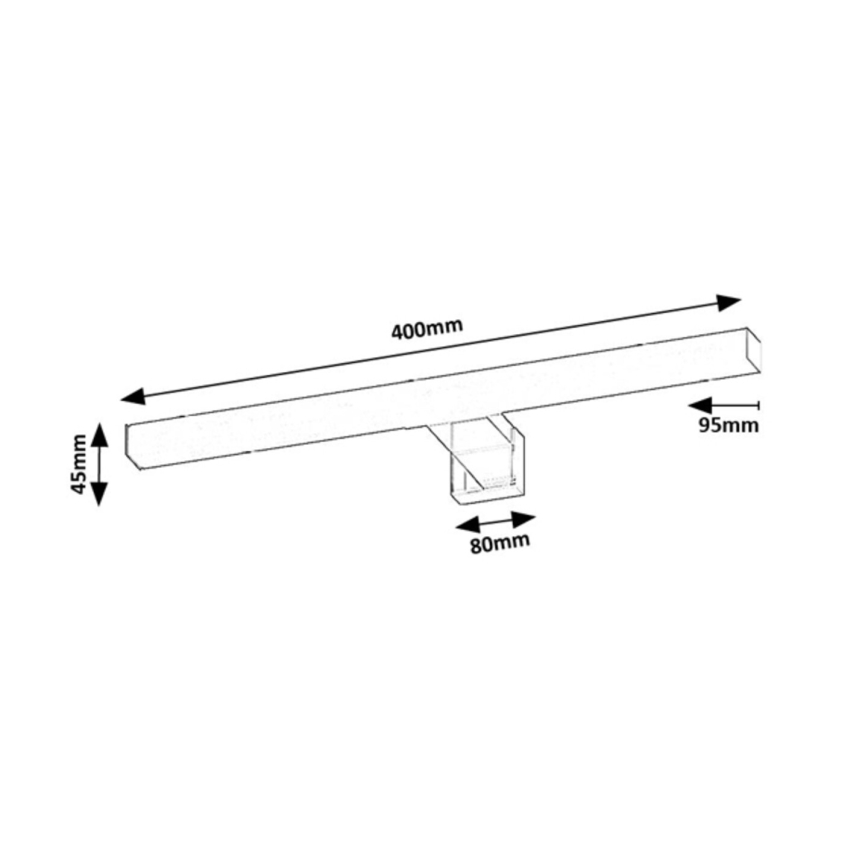 Rabalux - 40 cm LED Bathroom Mirror Light, 6W, 230V, IP44, Black
