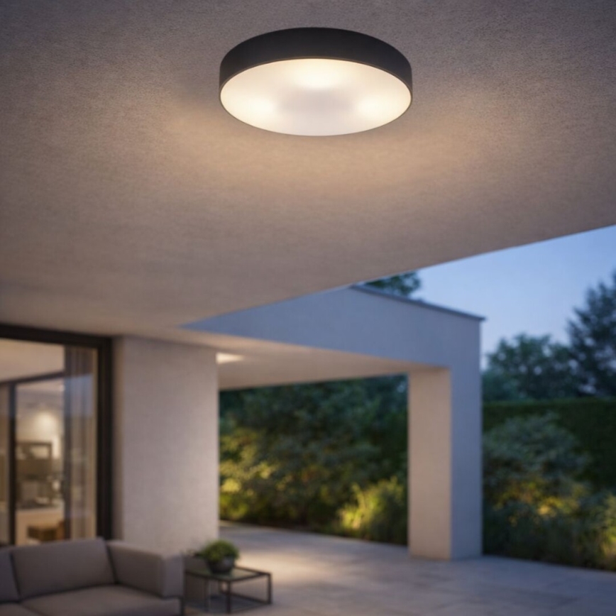 Rabalux - Outdoor ceiling light, 3x E27/9W/230V, Ø 39 cm, IP43, black