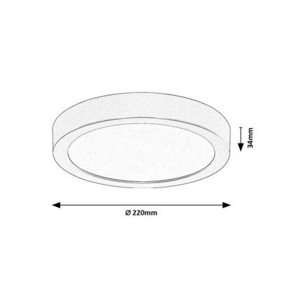 Rabalux - LED Bathroom Ceiling Light LED/24W/230V Ø 22 cm IP44 Gold