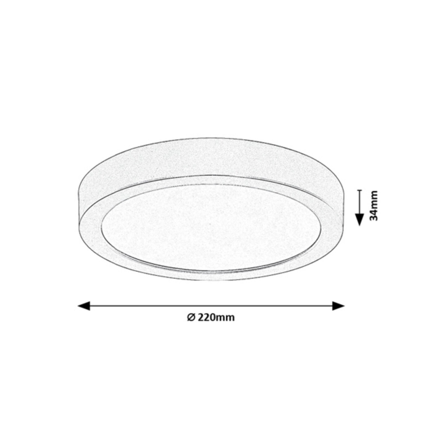 Rabalux - LED Bathroom Ceiling Light LED/24W/230V Ø 22 cm IP44 Gold