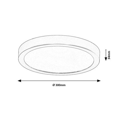 Rabalux - LED Bathroom Ceiling Light LED/30W/230V dia. 30 cm IP44 Gold
