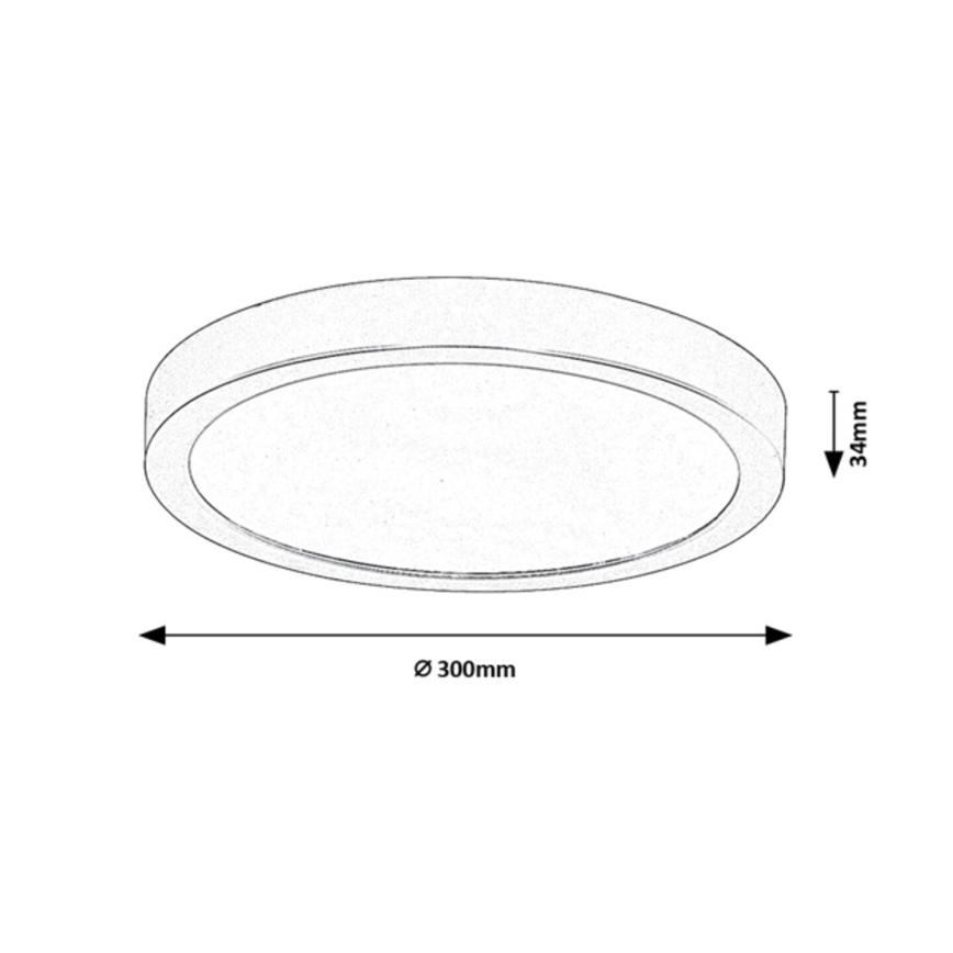 Rabalux - LED Bathroom Ceiling Light LED/30W/230V dia. 30 cm IP44 Gold