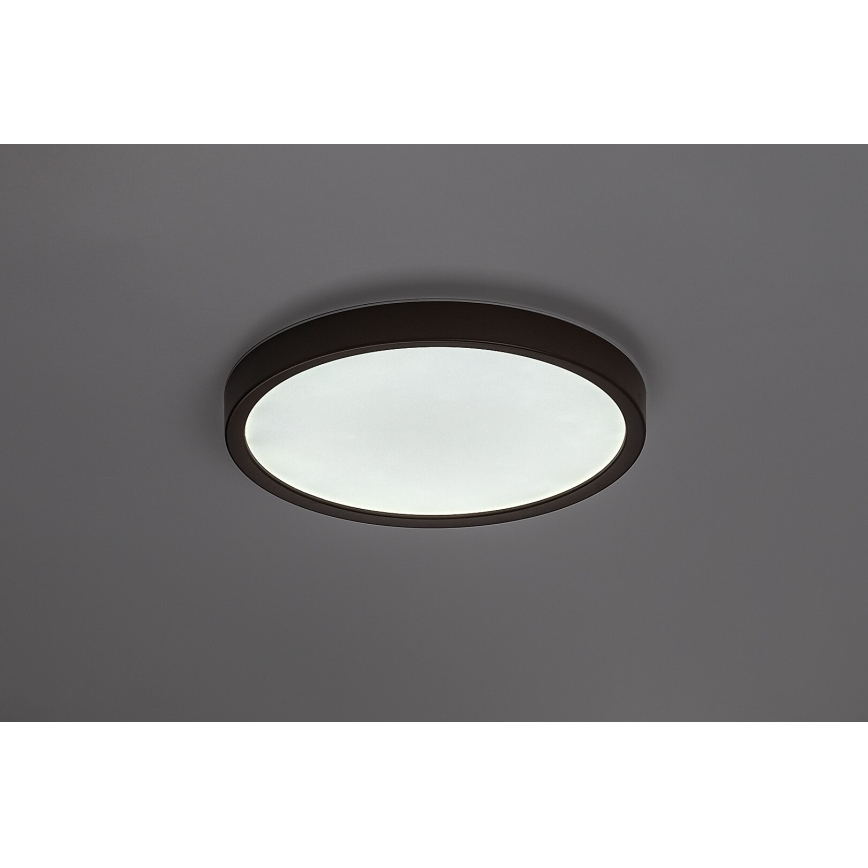 Rabalux - LED Bathroom Ceiling Light, 18W, 230V, Selectable 3000/4000/6000K, Ø 29 cm, IP44, Brown