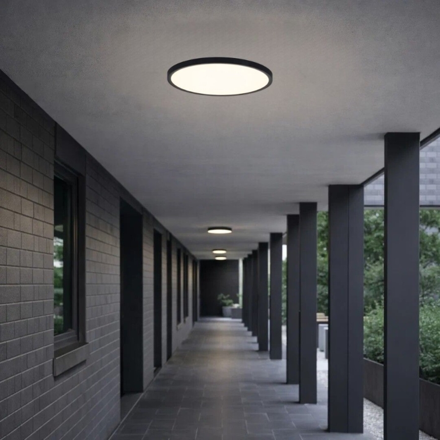 Rabalux - LED Bathroom Ceiling Light LED/18W/230V 3000/4000/6000K Ø29 cm IP44 Black