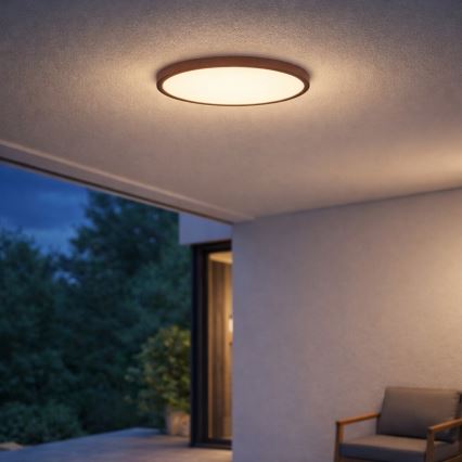 Rabalux - LED Bathroom Ceiling Light LED/24W/230V 3000/4000/6000K Ø 40 cm IP44 Brown