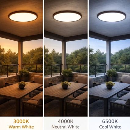 Rabalux - LED Bathroom Ceiling Light LED/24W/230V 3000/4000/6000K Ø 40 cm IP44 Brown